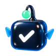 Mascot with a checkmark